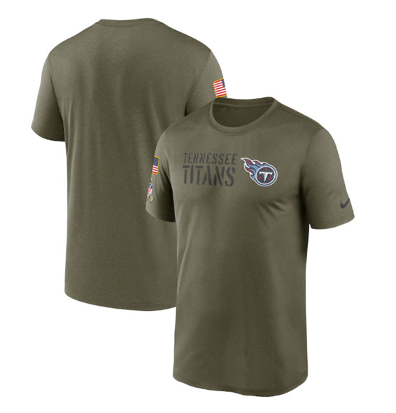 Men's Tennessee Titans 2022 Olive Salute to Service Legend Team T-Shirt